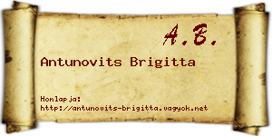 Antunovits Brigitta névjegykártya