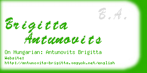 brigitta antunovits business card